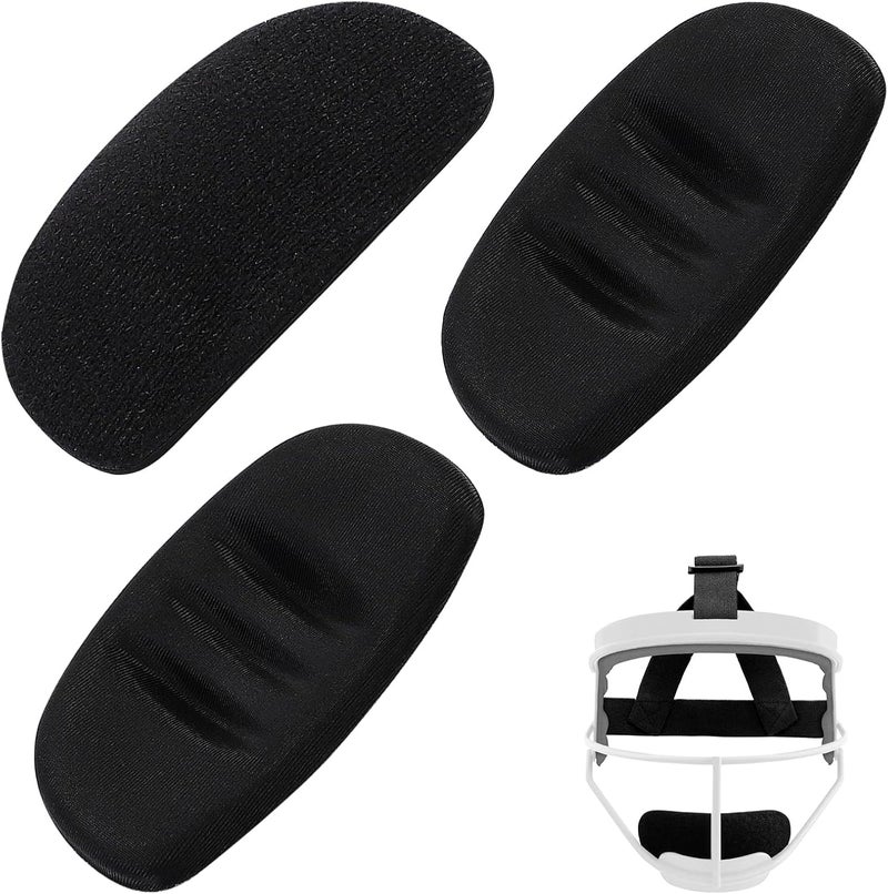 Runhike Face Mask Replacement Pads Compatible with Rip It,Softball Face Mask Pads Youth Compatible with Rip It,Chin Cup Replacement Pads,Black,3PCS - Image 1